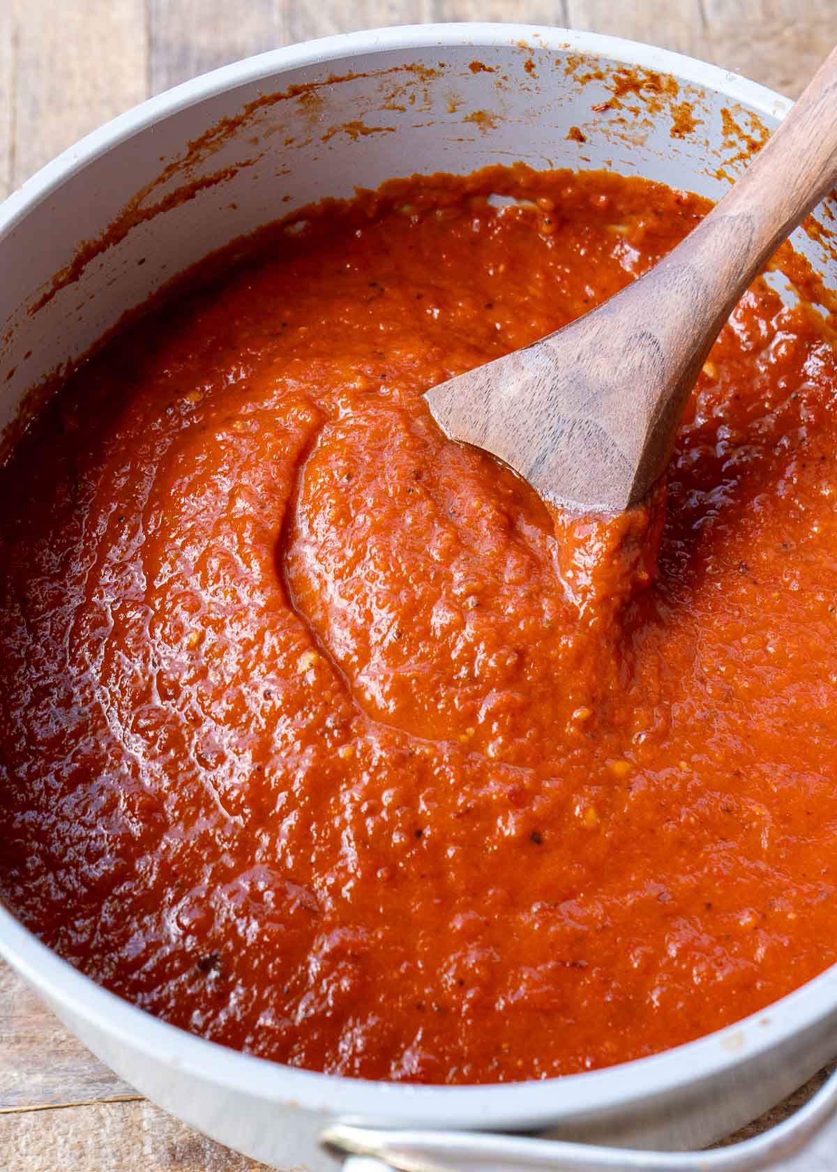 homemade tomato sauce in a pan