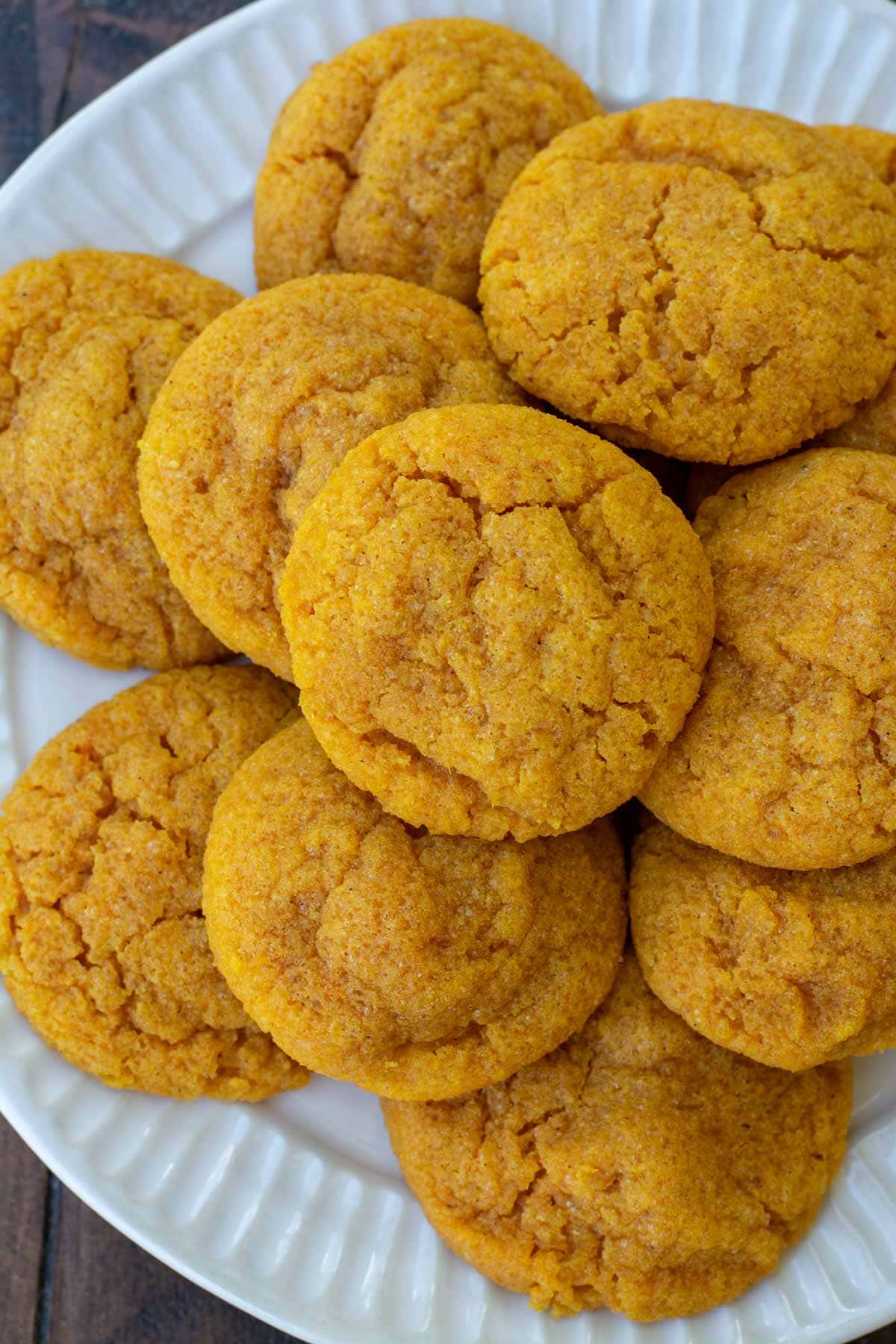 pumpkin cookies on plate
