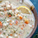 This delicious Turkey Soup is healthy, easy, and low-carb comfort food you'll love! This soup recipe is the perfect way to use up leftover turkey or chicken for a light dinner that is easy to freeze for later!