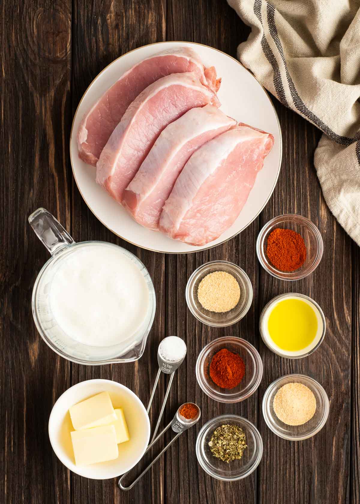 ingredients for creamy cajun pork chops
