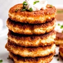 a stack of fritters on a plate
