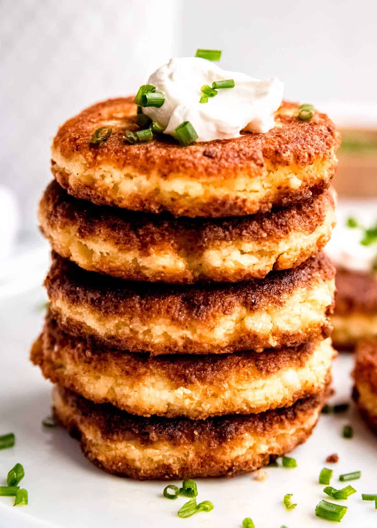 a stack of fritters on a plate