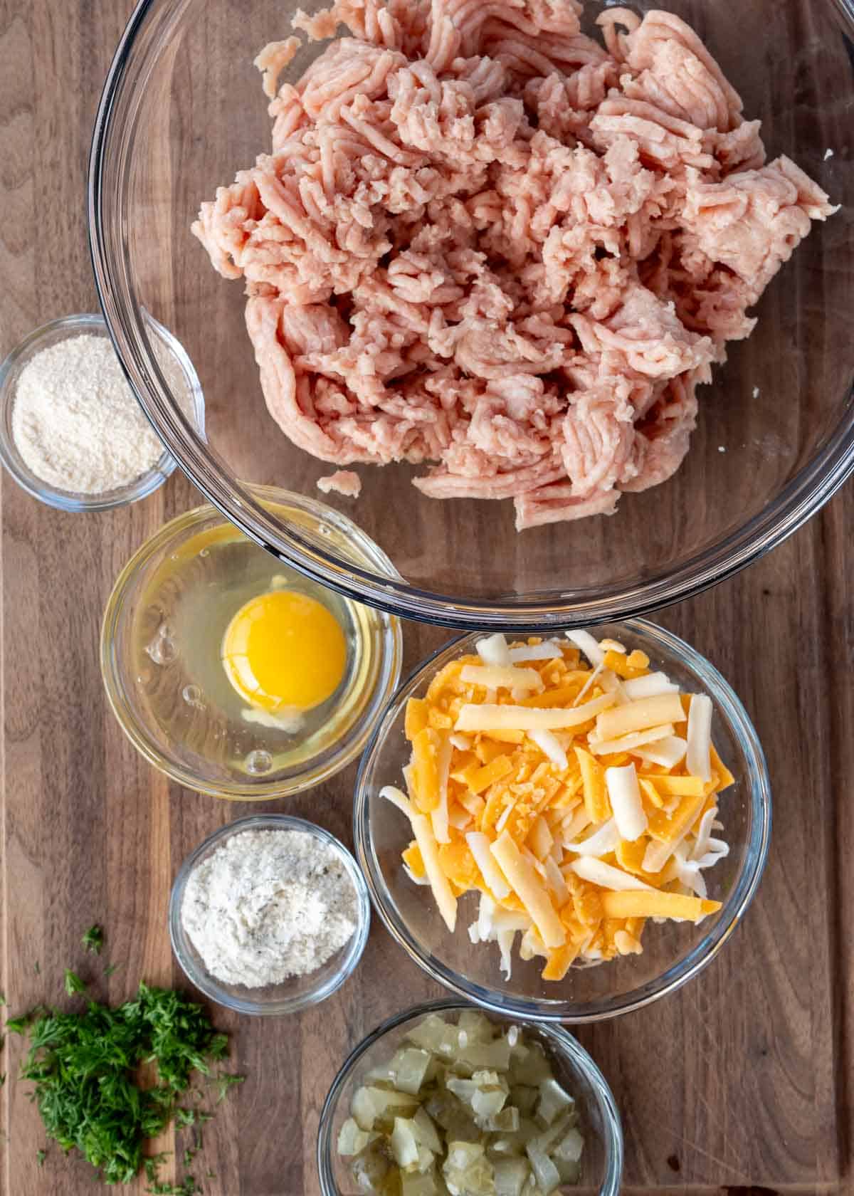 ingredients for dill pickle chicken fritters