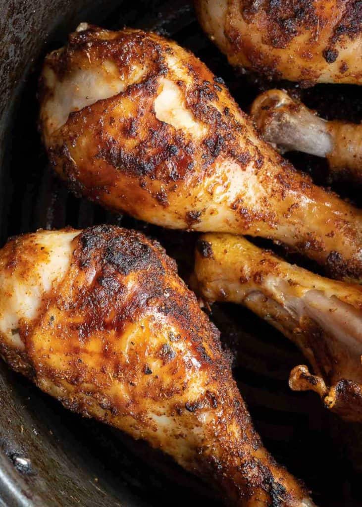 cooked chicken legs in the air fryer