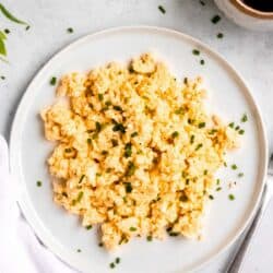 scrambled eggs on plate