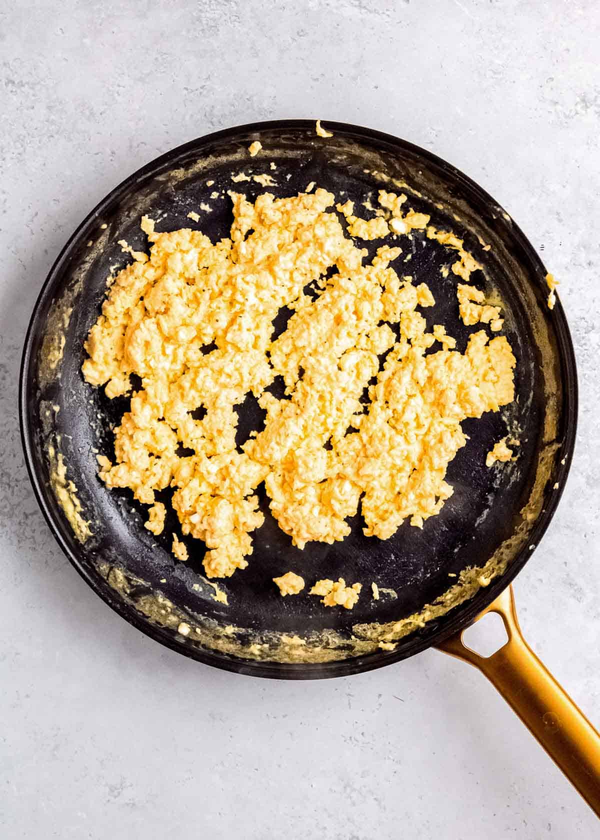 scrambled eggs in skillet