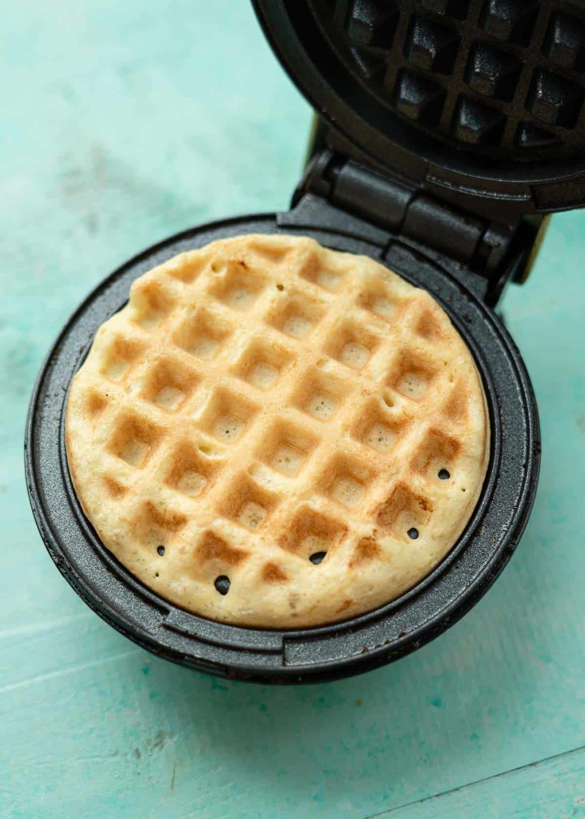 waffle cooked in waffle maker