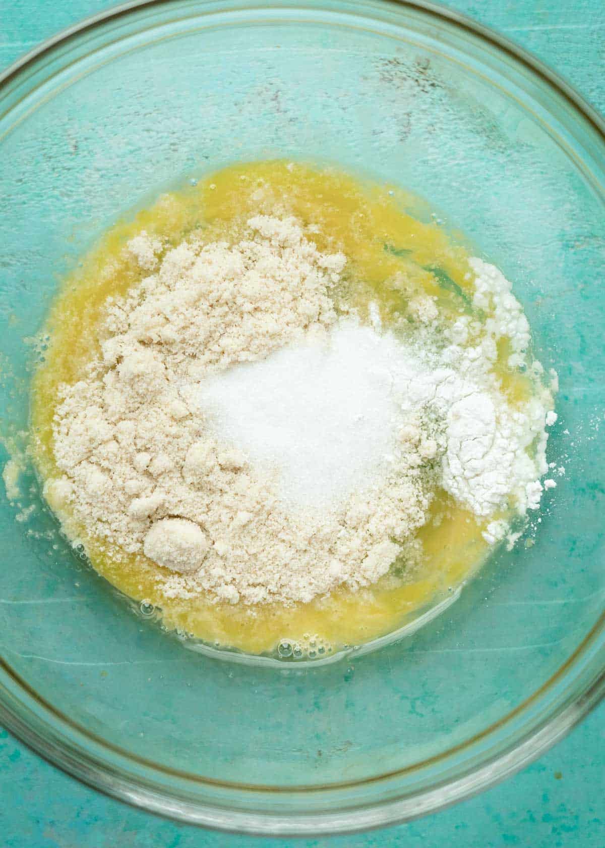 waffle ingredients in a bowl