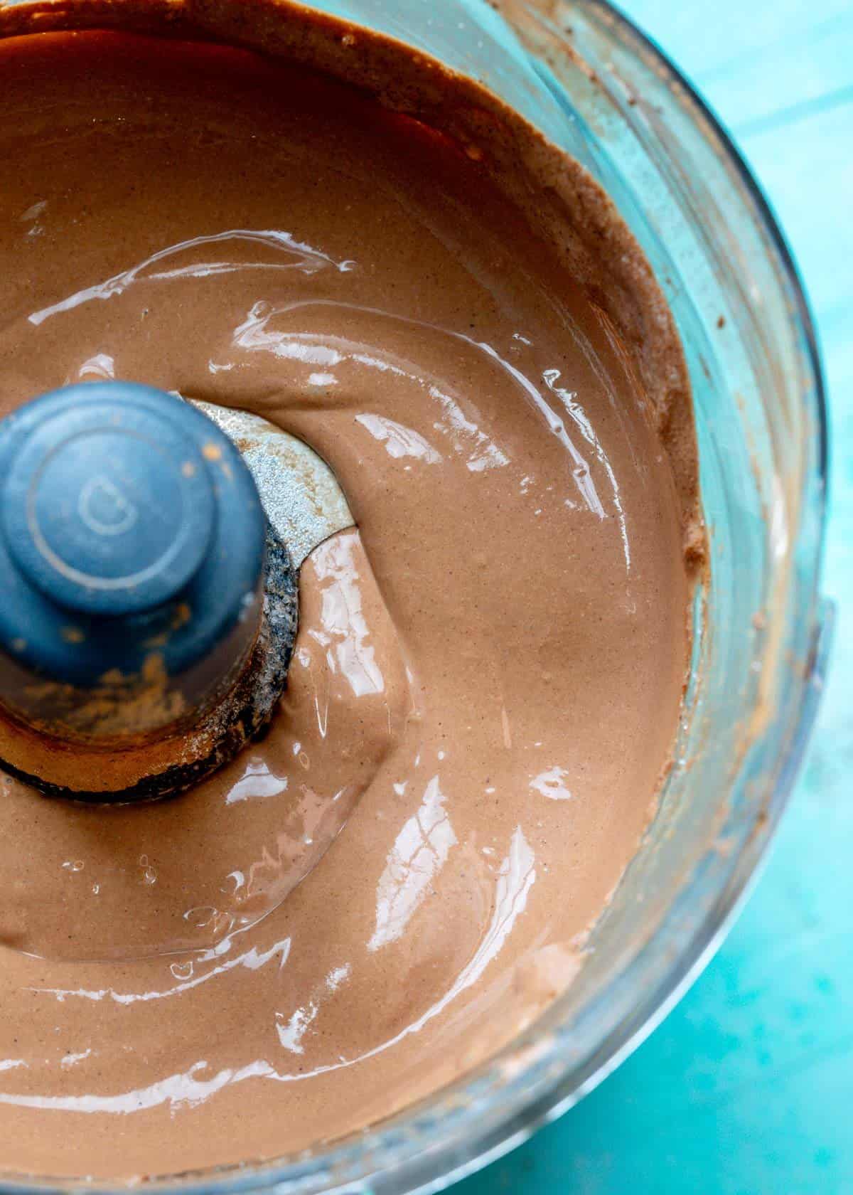 cottage cheese mousse in blender after being blended