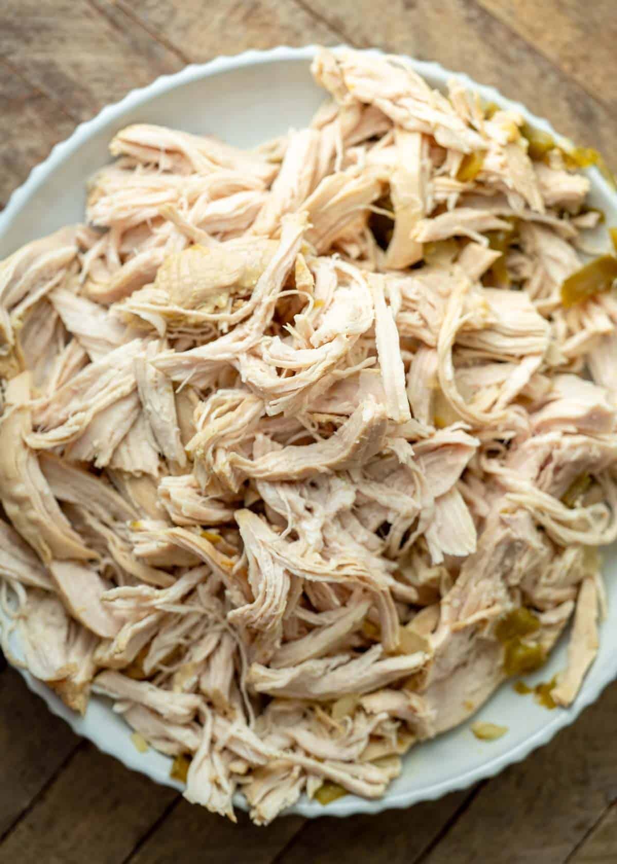 shredded chicken on a plate