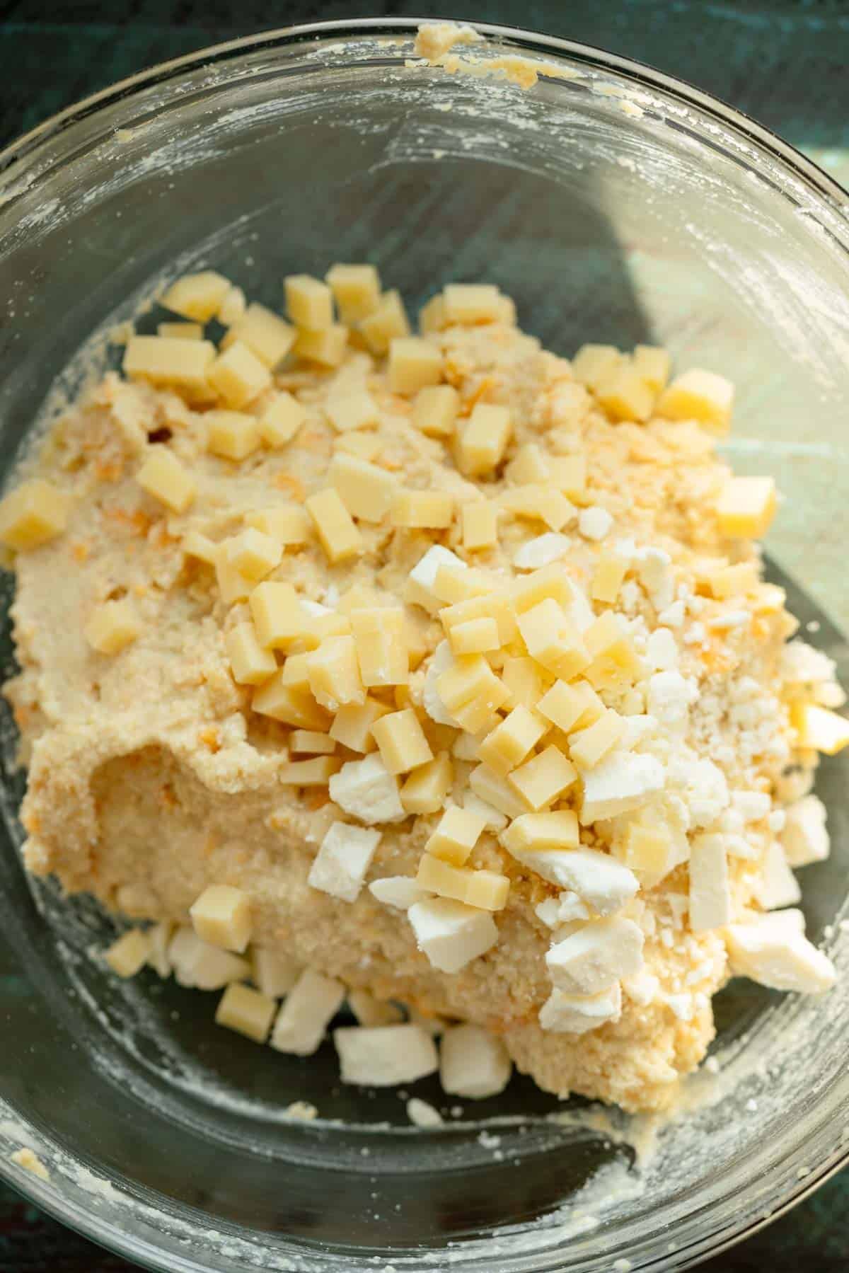 additional ingredients being added to scone batter